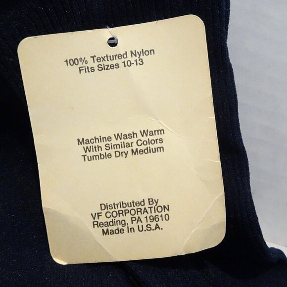 LEE VINTAGE MEN'S Anklet Ribbed Nylon SOCKS FITS 10-13 NOS Made in USA Navy Blue - Picture 4 of 6